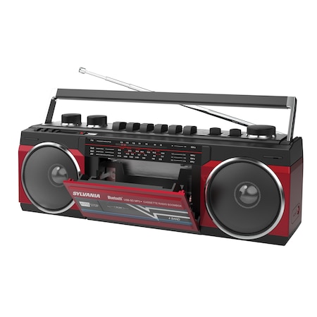 Sylvania Bluetooth Retro Boombox (Red) SRC232BT-RED